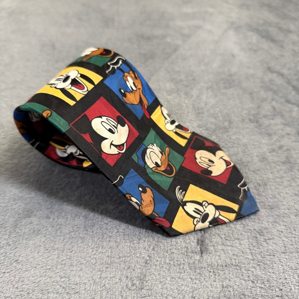 Disney Mickey Unlimited Necktie Mens One Size Multicolor Cartoon Characters